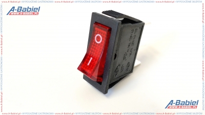 Przełącznik kołyskowy prostokątny czerwony HENDI, ROLLER GRILL
